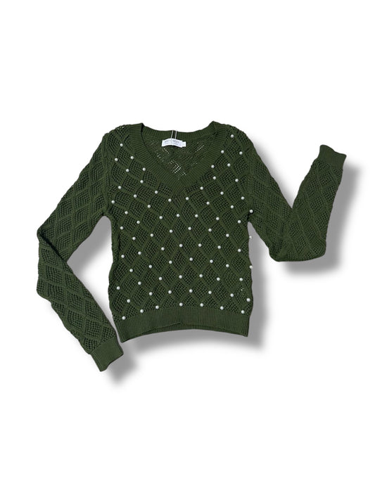 Suéter Verde con Perlas