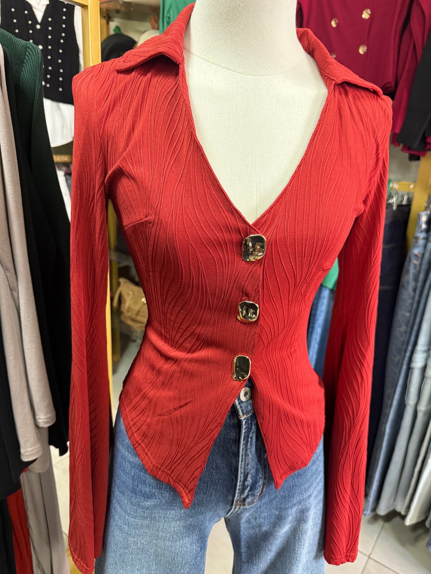 Blusa Manga Acampanada – Color Rust